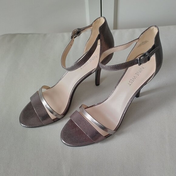 Bronze Metallic Strappy High-Heel Sandals NWOT - Picture 2 of 8